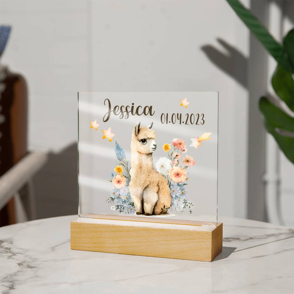 Nachtlicht Personalisiert Mit Namen - Acrylic Square Plaque