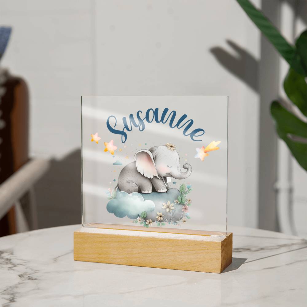 Nachtlicht Personalisiert Mit Namen - Acrylic Square Plaque