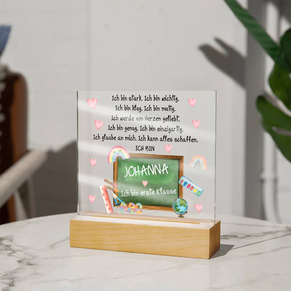 Personalisiertes Geschenk Zum Schulanfang - Acrylic Square Plaque