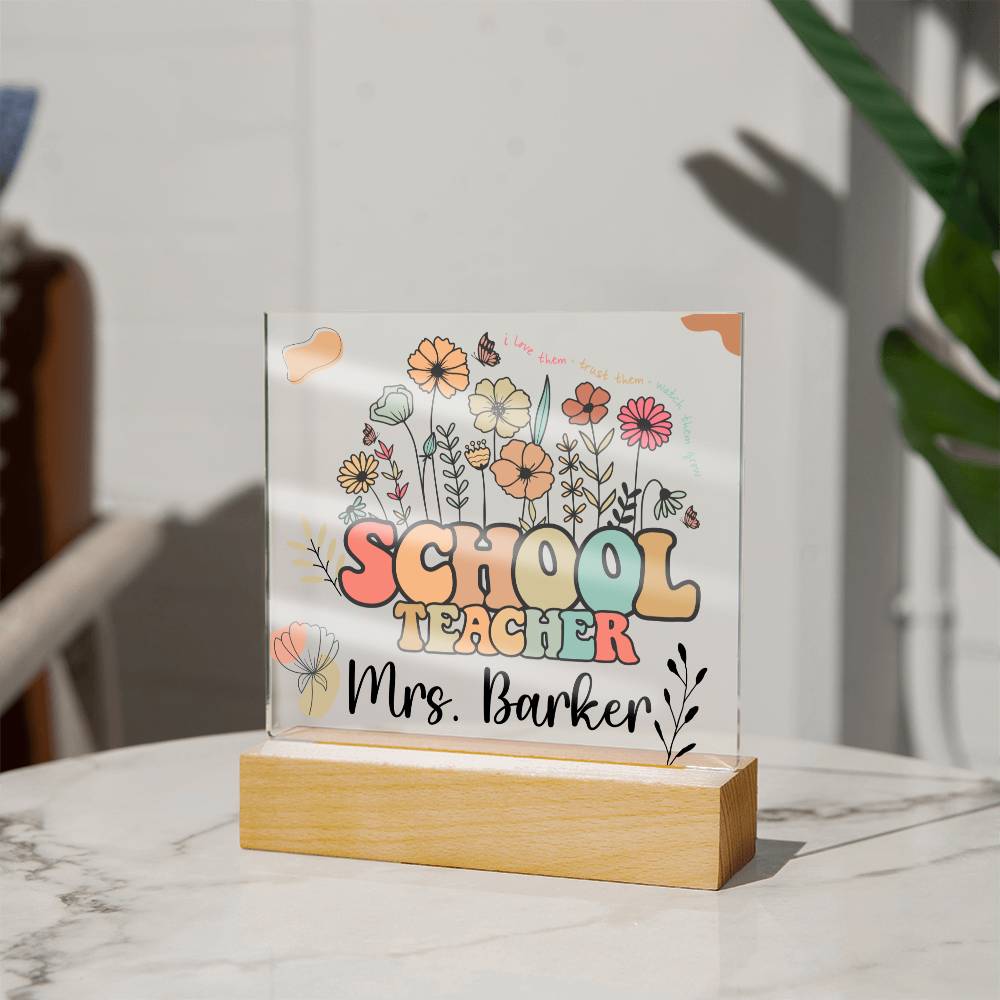 Teacher Square Acrylic Plaque 3