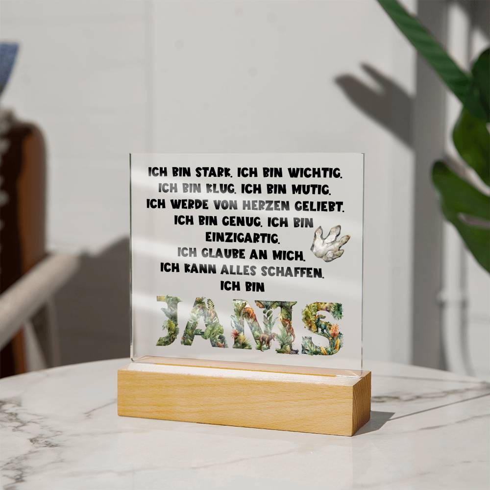 Personalisiertes Geschenk Zum Schulanfang - Ich Claube An Mich - Acrylic Square Plaque