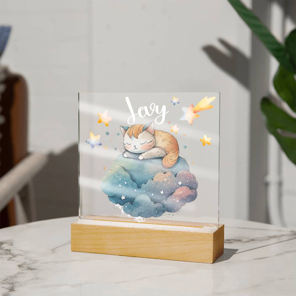 Night Light Personalized With Name - Acrylic Square Plaque