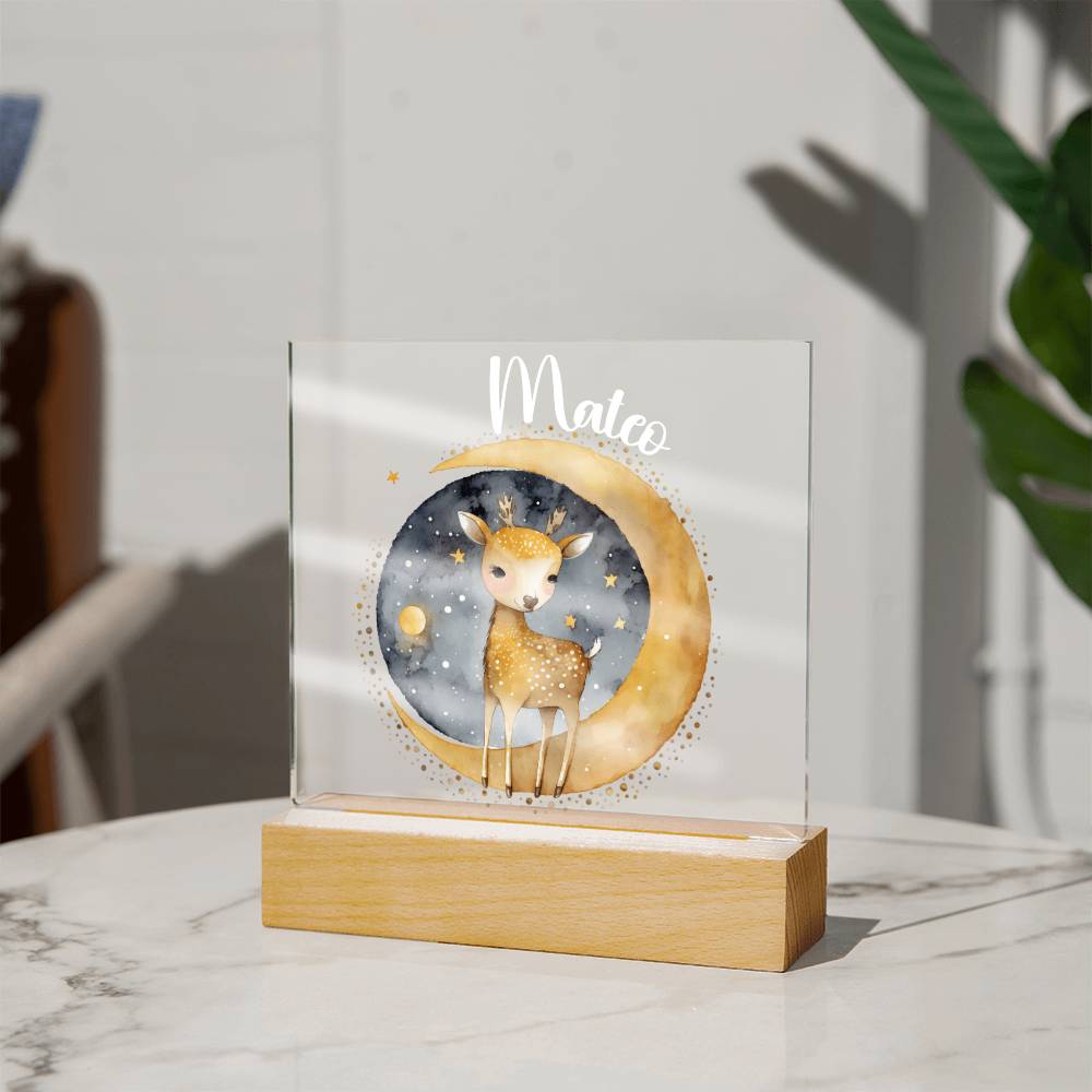 Night Light Personalized With Name - Acrylic Square Plaque