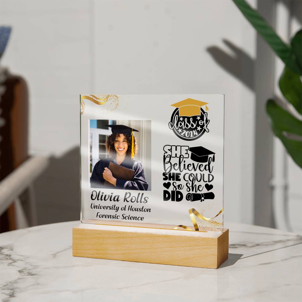 Custom Graduation Gift - Acrylic Square Plaque 10