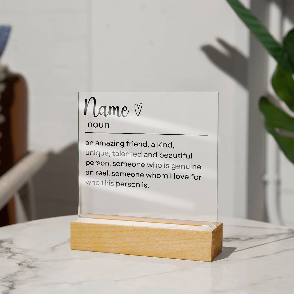 Personalized Friendship Acrylic Plaque 1 - Acrylic Square Plaque