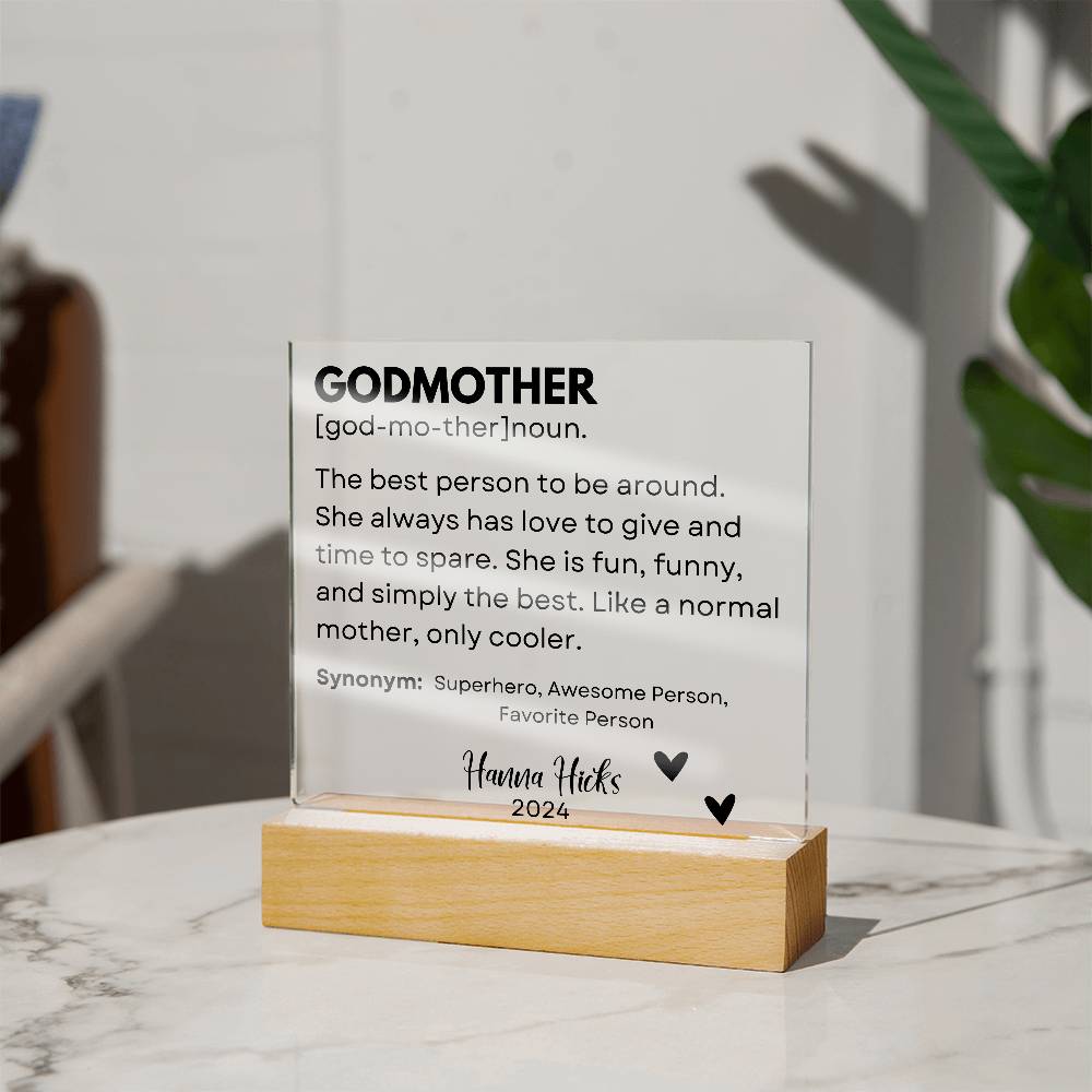 Personalized Godparents Gift 6 - Acrylic Square Plaque