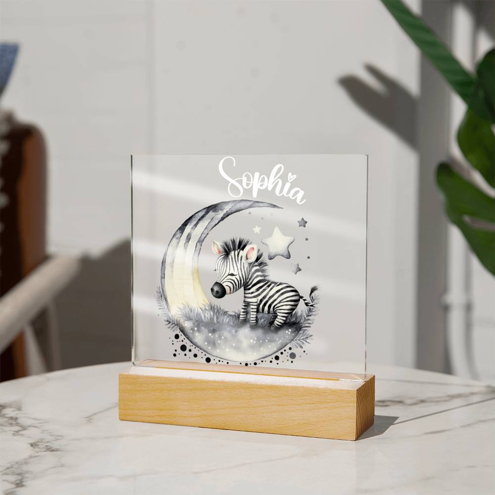 Night Light Personalized With Name - Acrylic Square Plaque