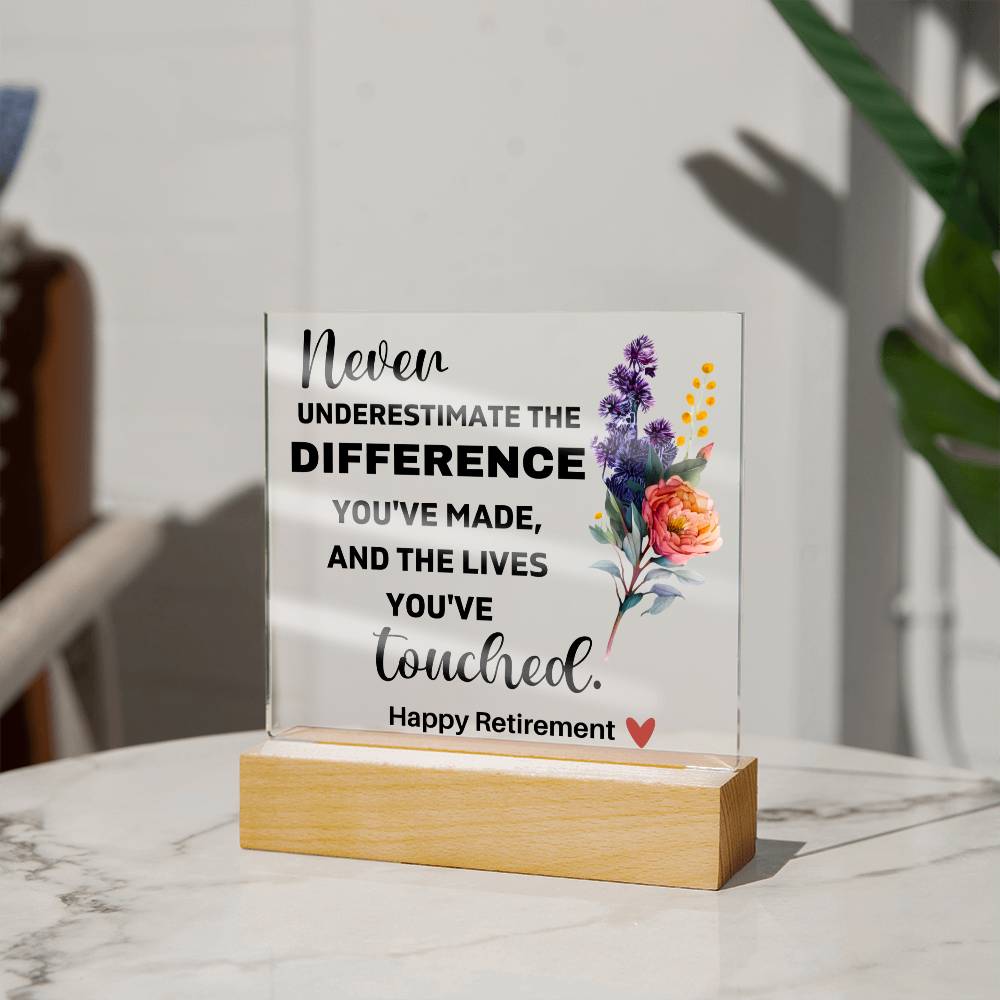 Happy Retirement - Acrylic Square Plaque