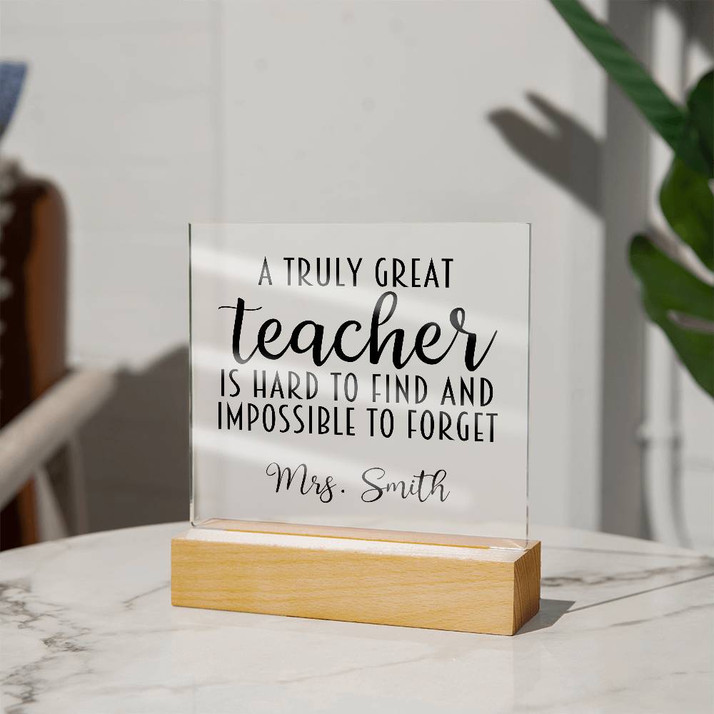 Teacher Square Acrylic Plaque 18