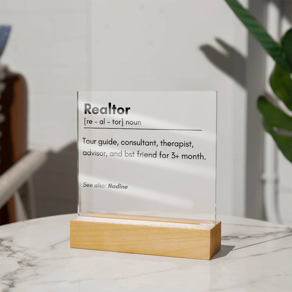 Realtor Definition Acrylic Plaque