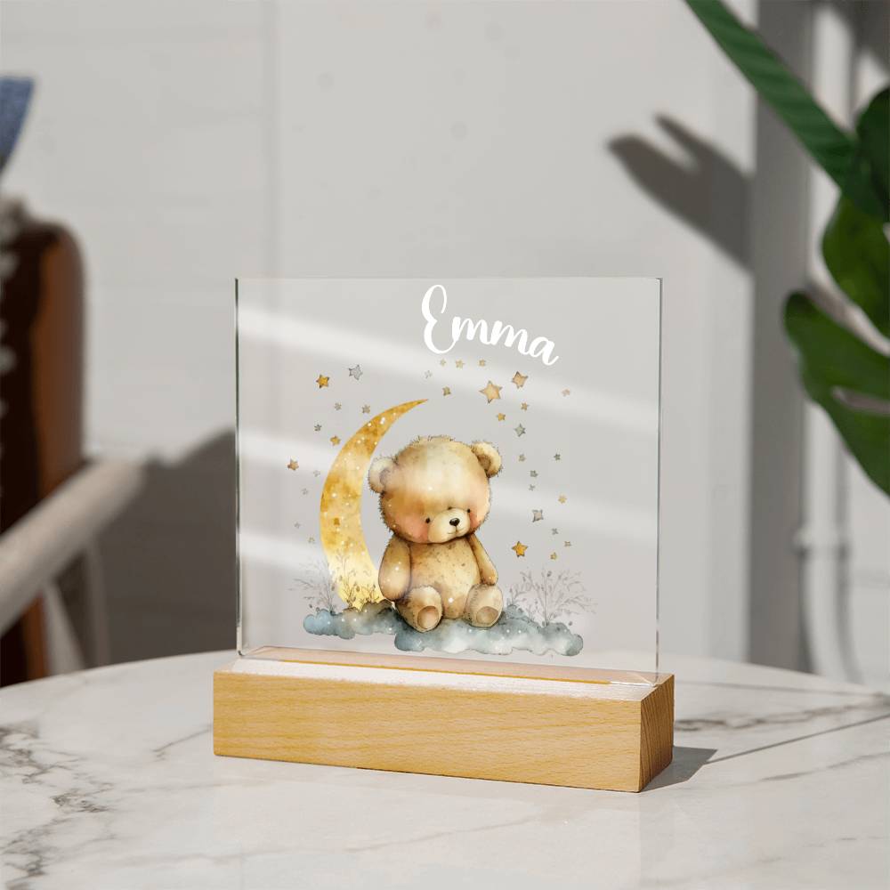 Night Light Personalized With Name - Acrylic Square Plaque