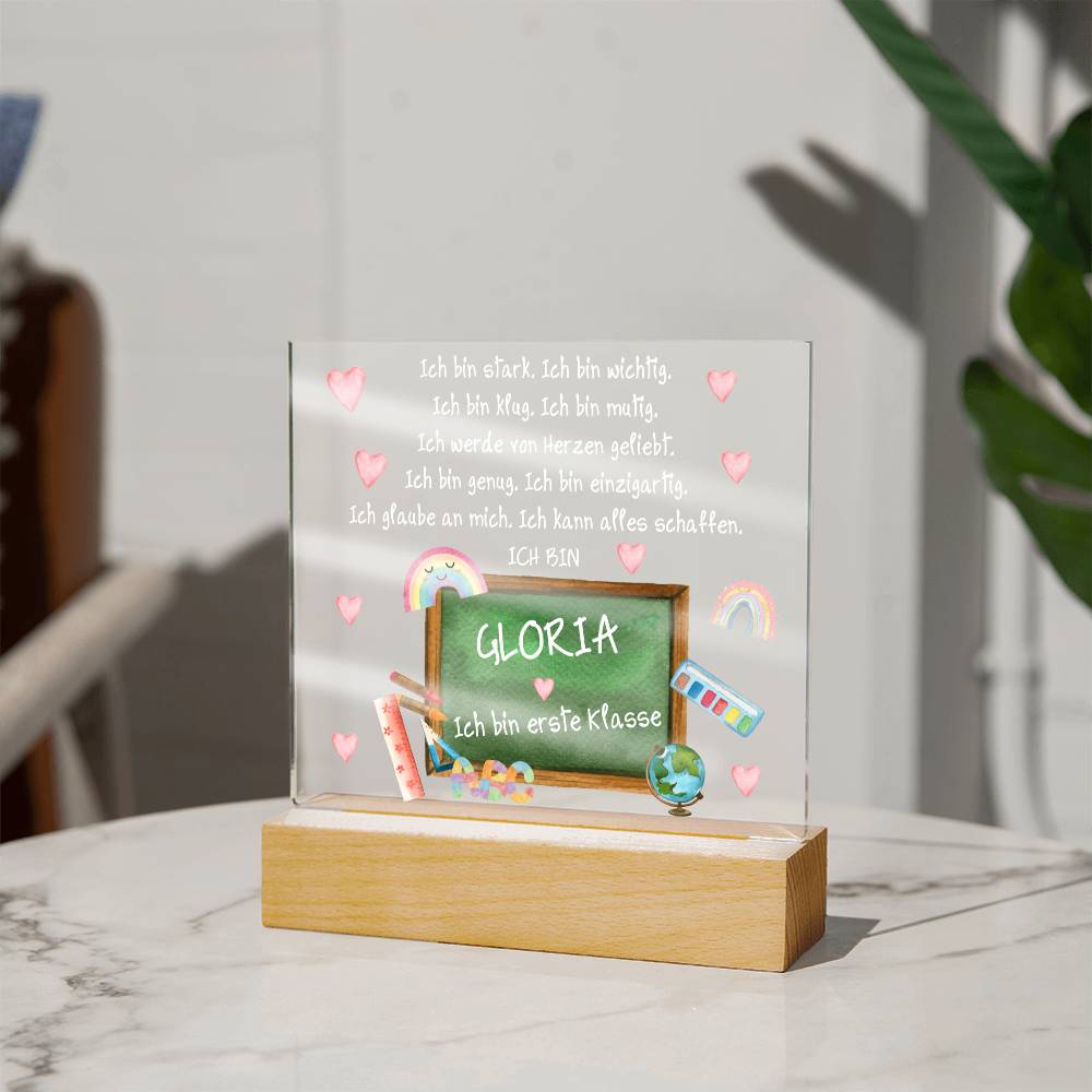 Personalisiertes Geschenk Zum Schulanfang - Acrylic Square Plaque