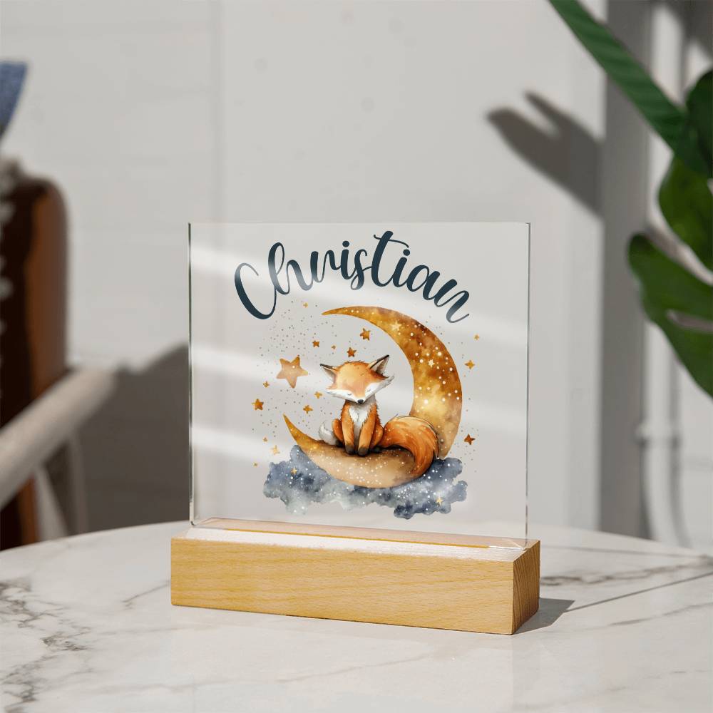 Nachtlicht Personalisiert Mit Namen - Acrylic Square Plaque