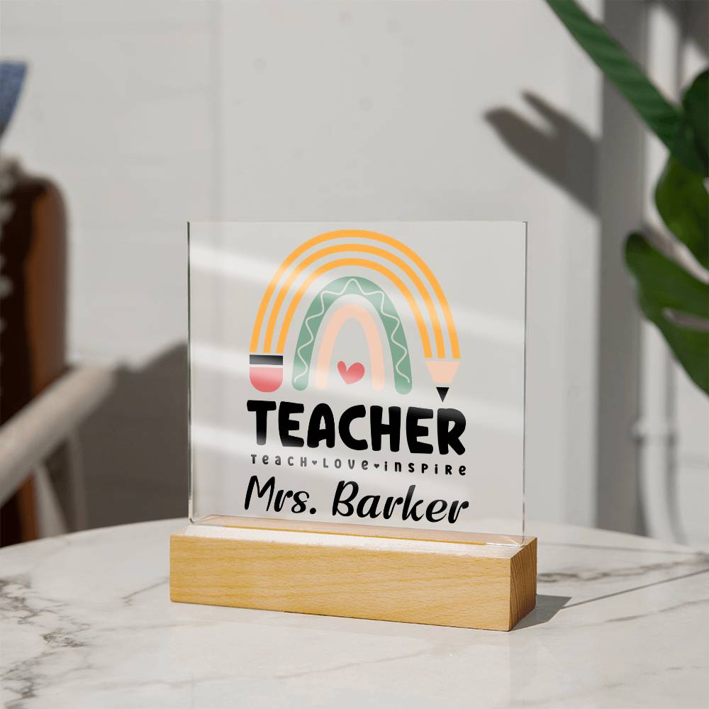 Teacher Square Acrylic Plaque 4
