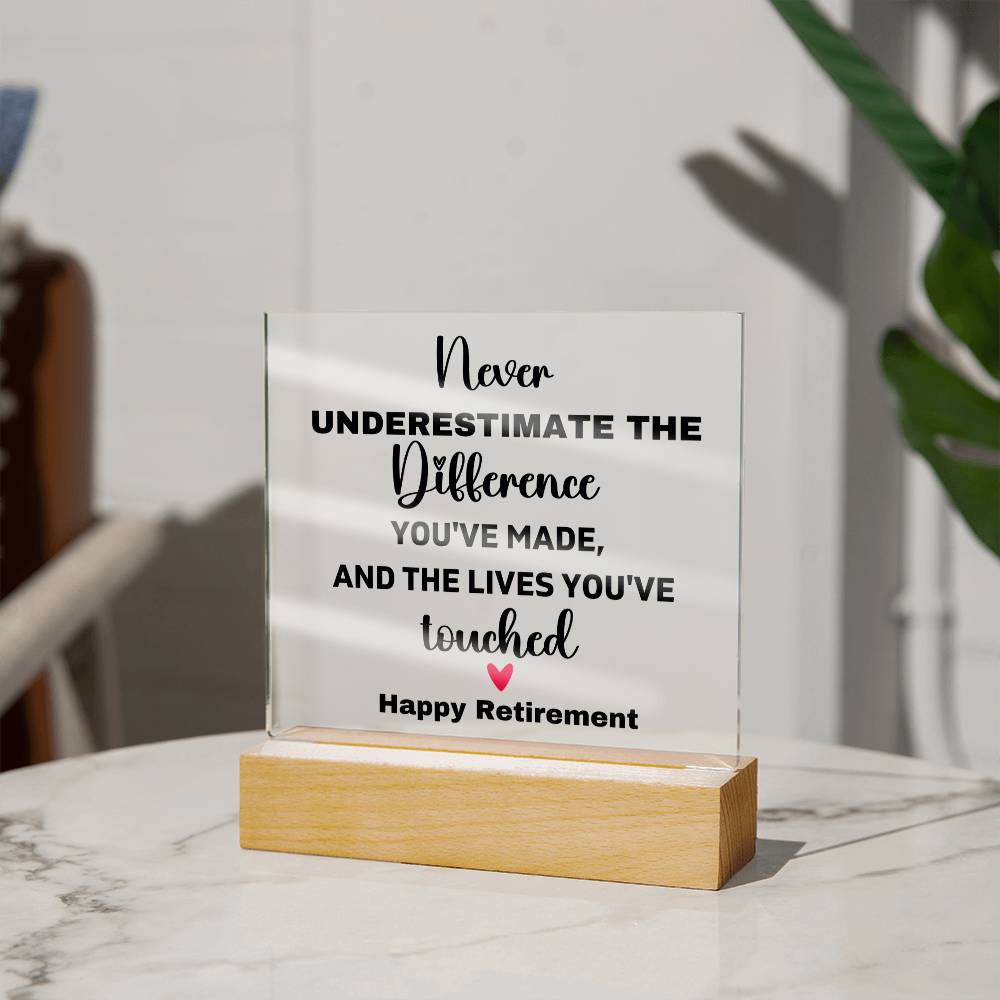 Happy Retirement - Acrylic Square Plaque