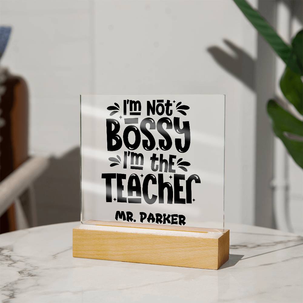 Teacher Square Acrylic Plaque 12