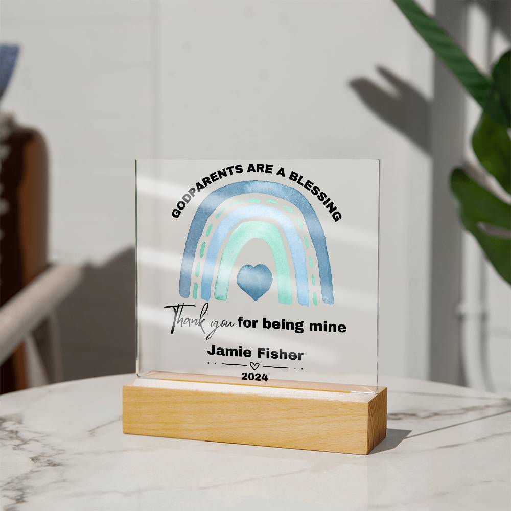 Personalized Godparents Gift 2 - Acrylic Square Plaque
