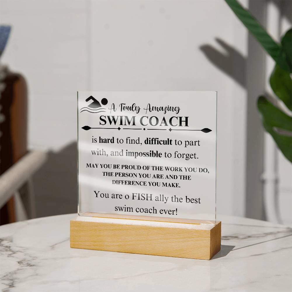 Swim Coach Gift 2 - Acrylic Square Plaque