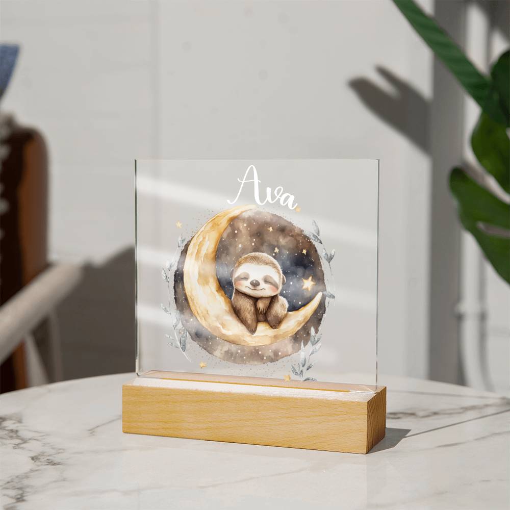 Night Light Personalized With Name - Acrylic Square Plaque