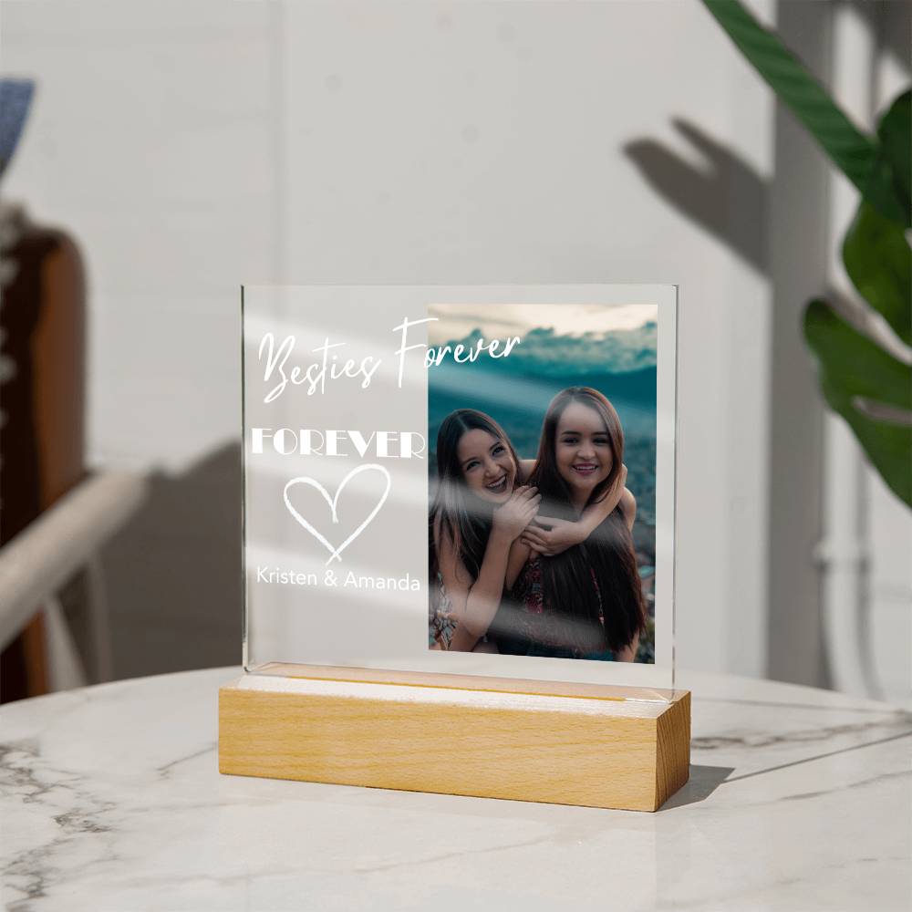 Best Friends Forever 3 - Acrylic Square Plaque (white)