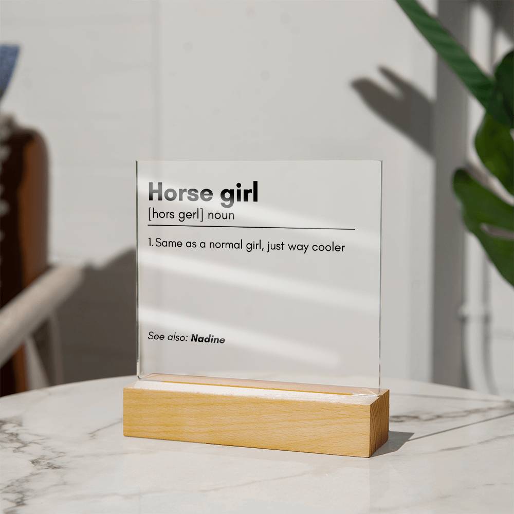 Horse Girl Definition Acrylic Plaque 1