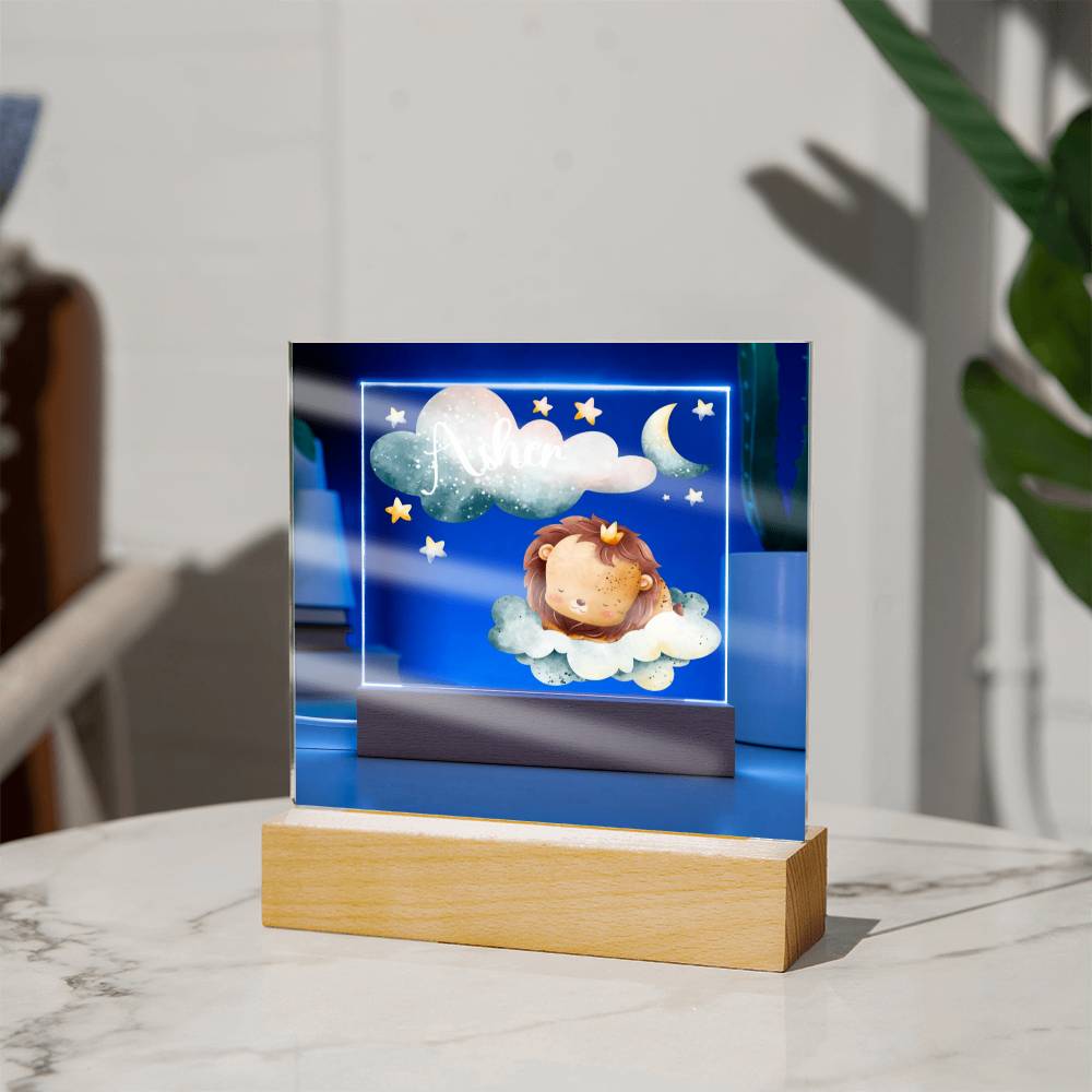 Night Light Personalized With Name - Acrylic Square Plaque