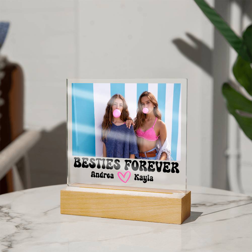 Best Friends Forever 12 - Acrylic Square Plaque (black text)