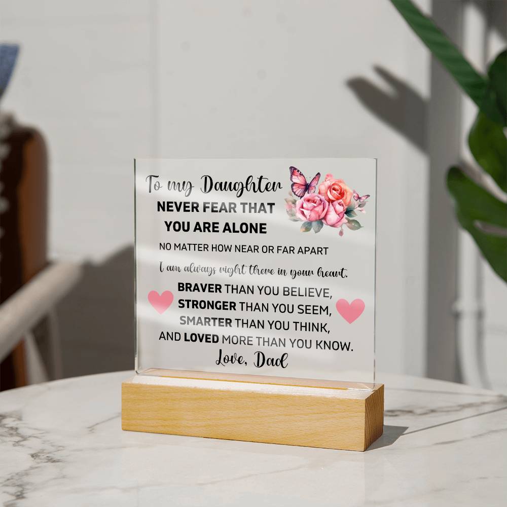 To My Daughter - You Are Loved More Than You Know - Square Acrylic Plaque