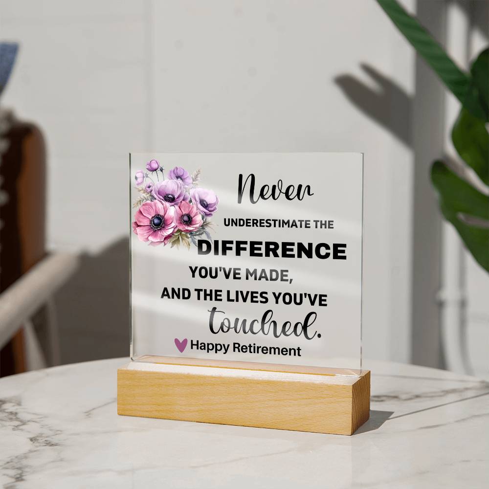 Happy Retirement - Acrylic Square Plaque