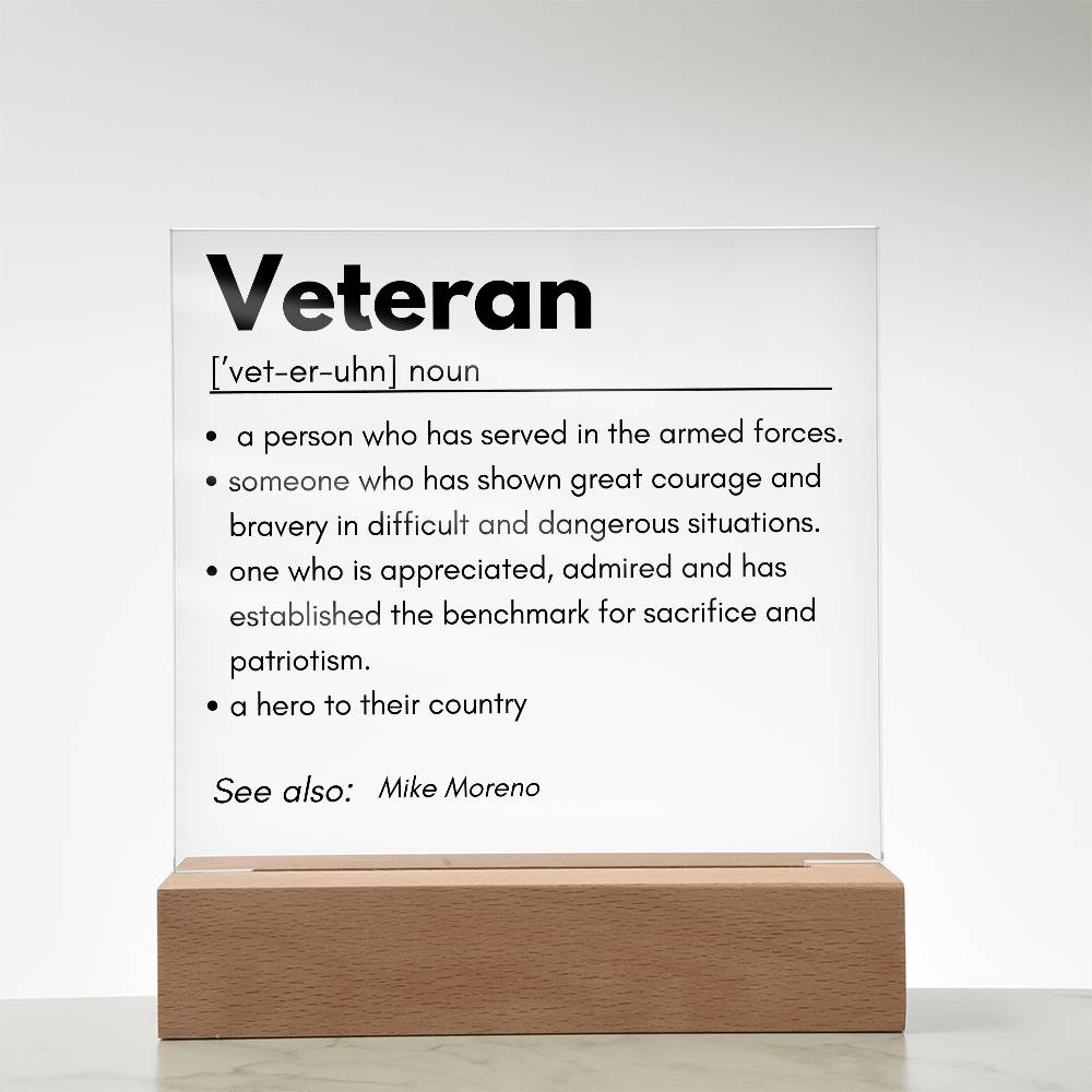 Personalized Veteran Definition 5 - Acrylic Square Plaque