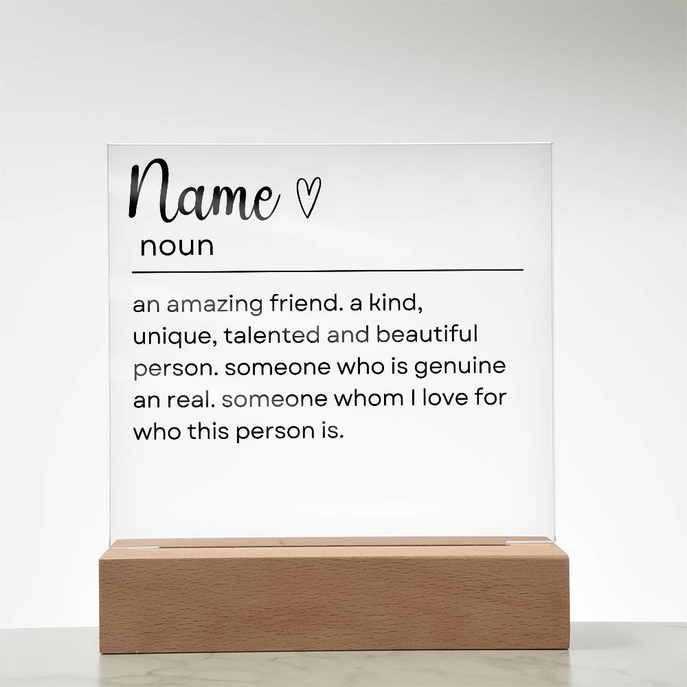 Personalized Friendship Acrylic Plaque 1 - Acrylic Square Plaque