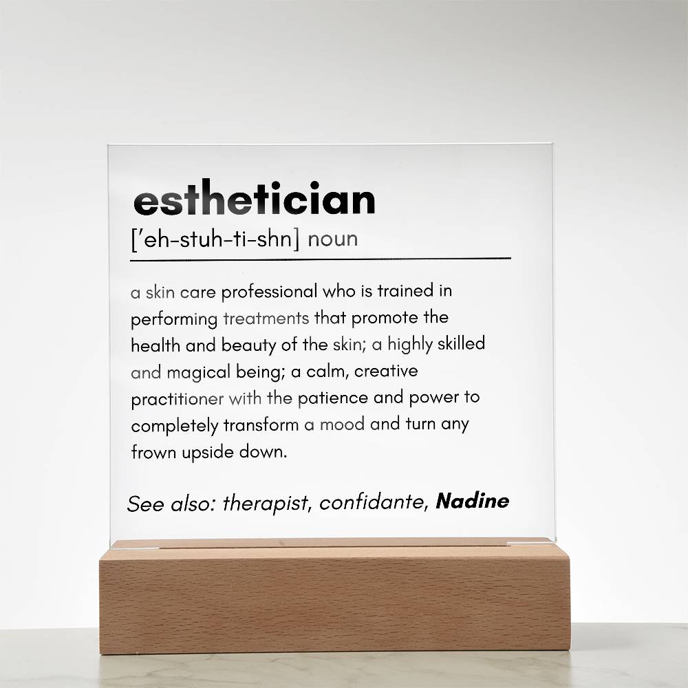 Esthetician Definition Acrylic Plaque 1