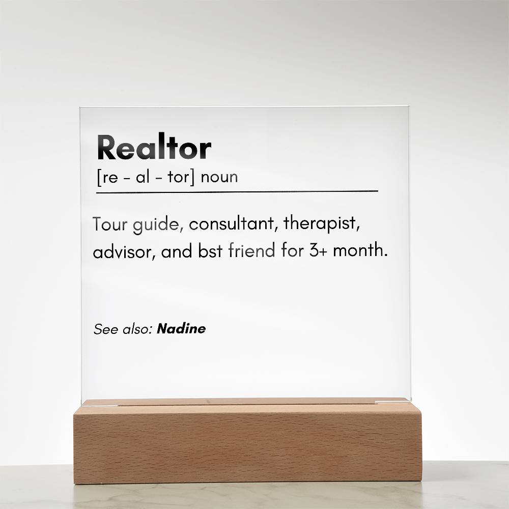 Realtor Definition Acrylic Plaque