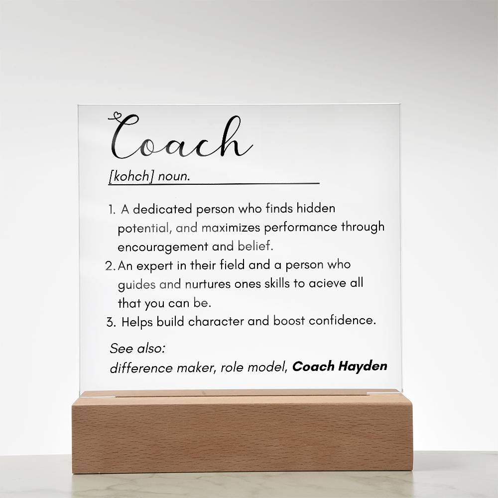 Coach 3 - Acrylic Square Plaque