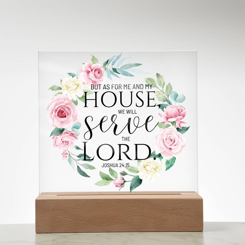 Bible Verse Art - Joshua 24:15 - Square Acrylic Plaque