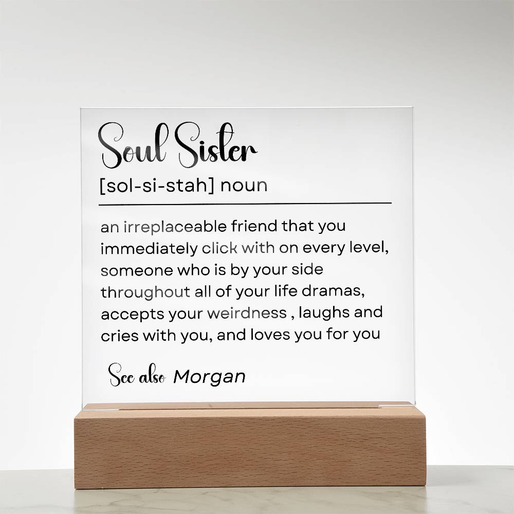 Personalized Soul Sister Plaque 1 - Acrylic Square Plaque
