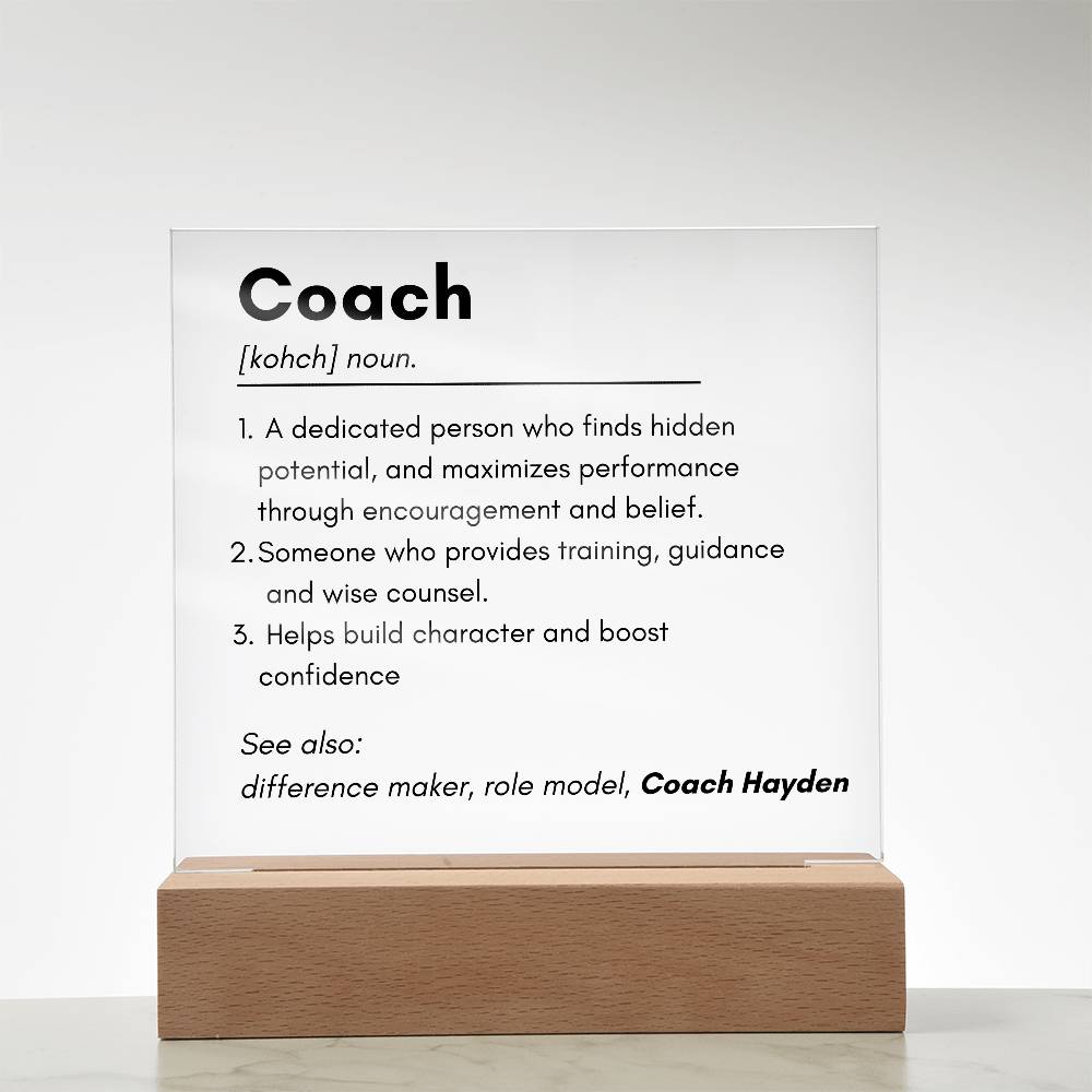 Coach 1 - Acrylic Square Plaque