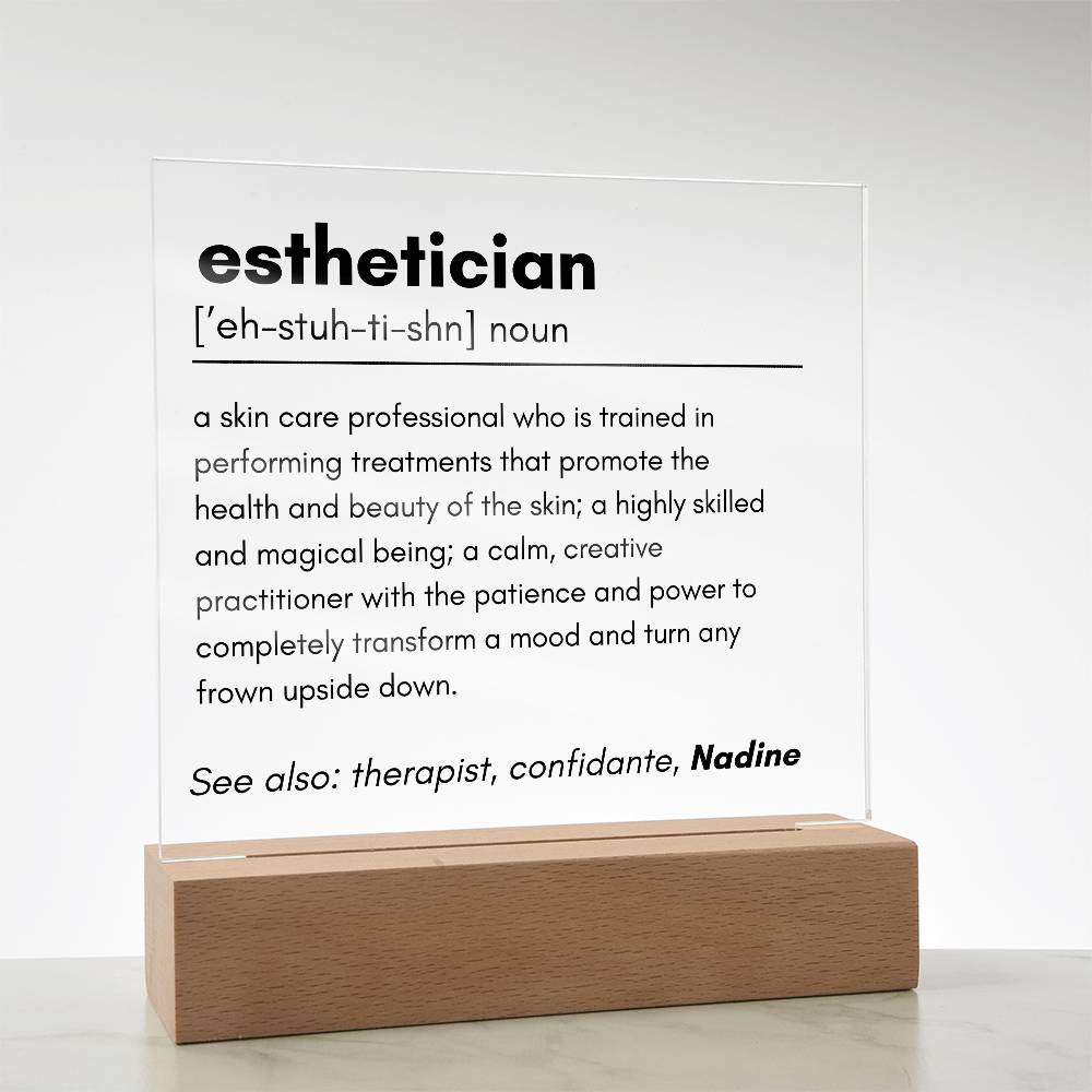 Esthetician Definition Acrylic Plaque 1