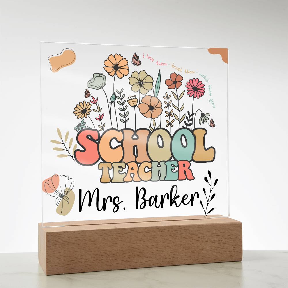 Teacher Square Acrylic Plaque 3