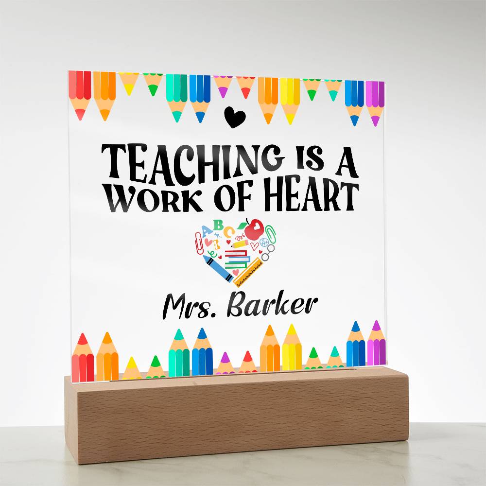 Teacher Square Acrylic Plaque 11