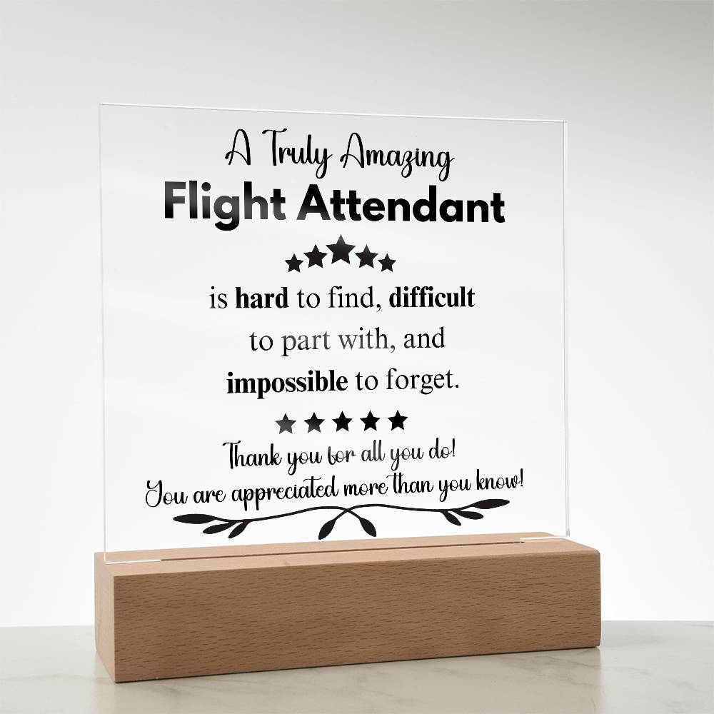 Personalized Flight Attendant Gift - Acrylic Square Plaque