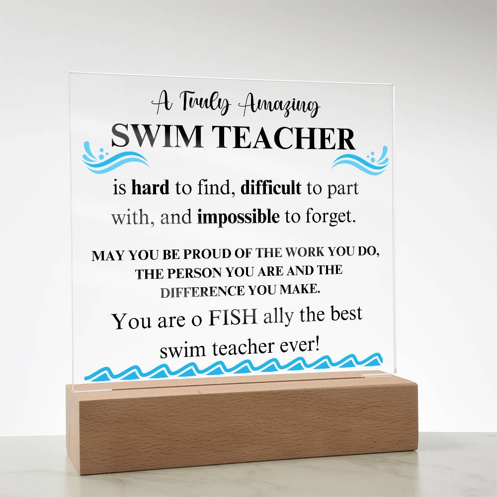 Swim Coach Gift 4 - Acrylic Square Plaque
