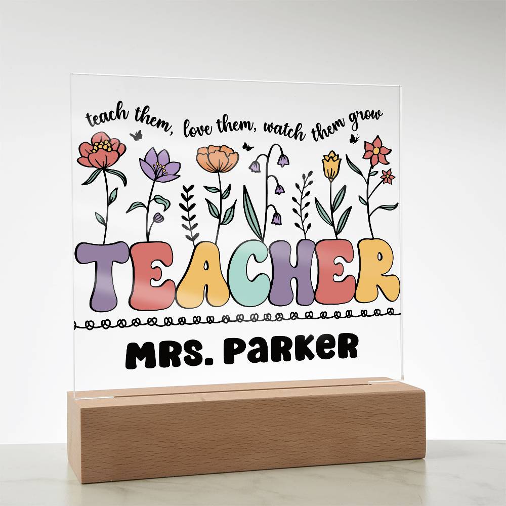 Teacher Square Acrylic Plaque 15