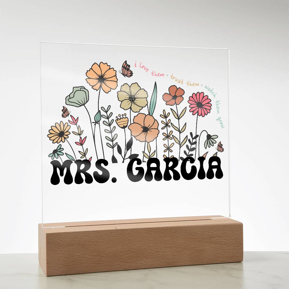 Teacher Square Acrylic Plaque 6