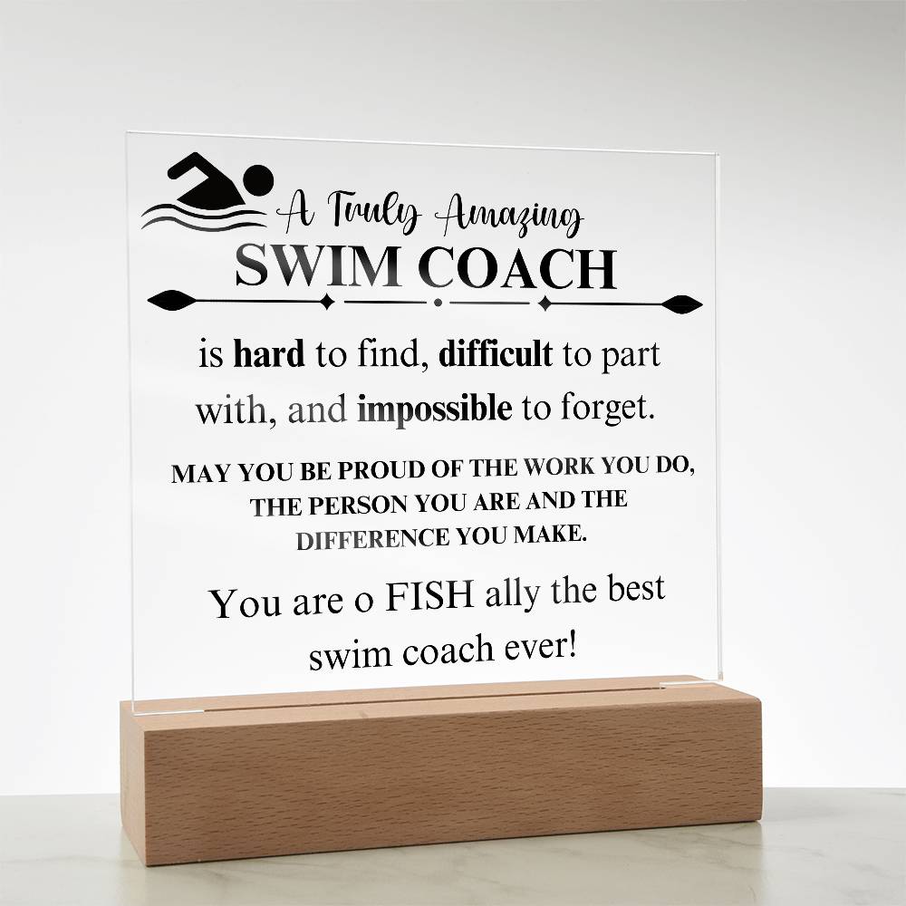 Swim Coach Gift 2 - Acrylic Square Plaque