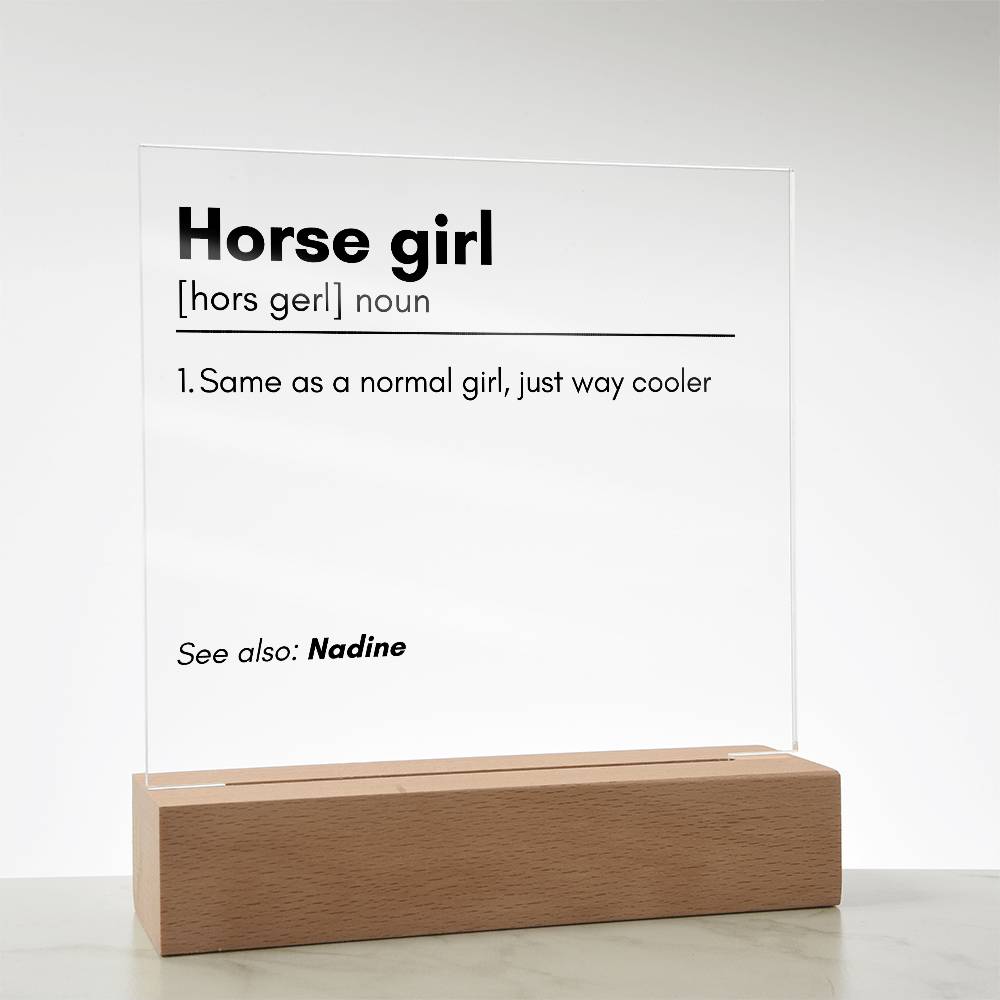 Horse Girl Definition Acrylic Plaque 1