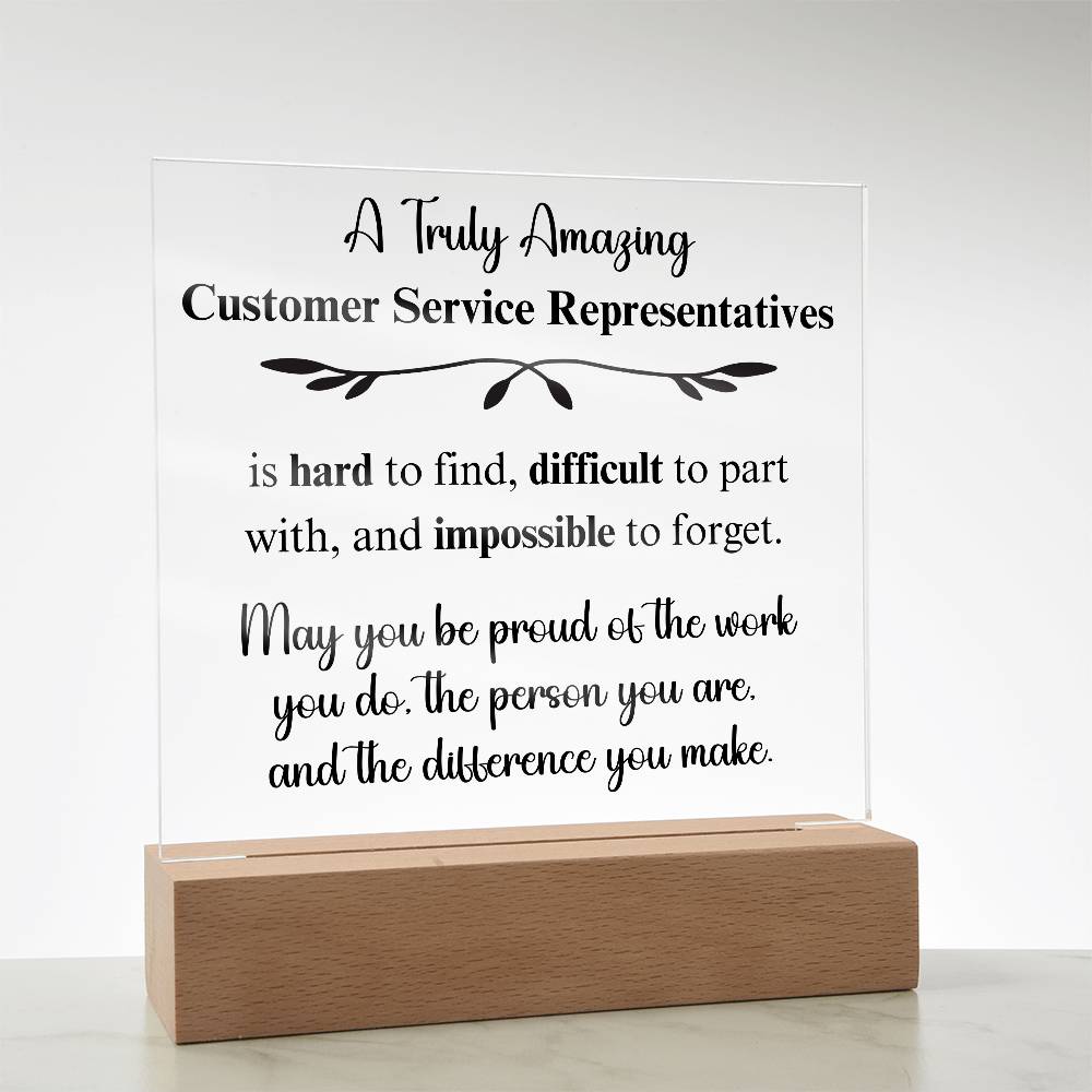 Personalized Customer Service Representative Gift - Acrylic Square Plaque