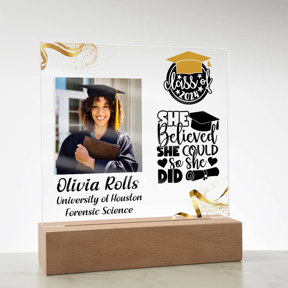 Custom Graduation Gift - Acrylic Square Plaque 10