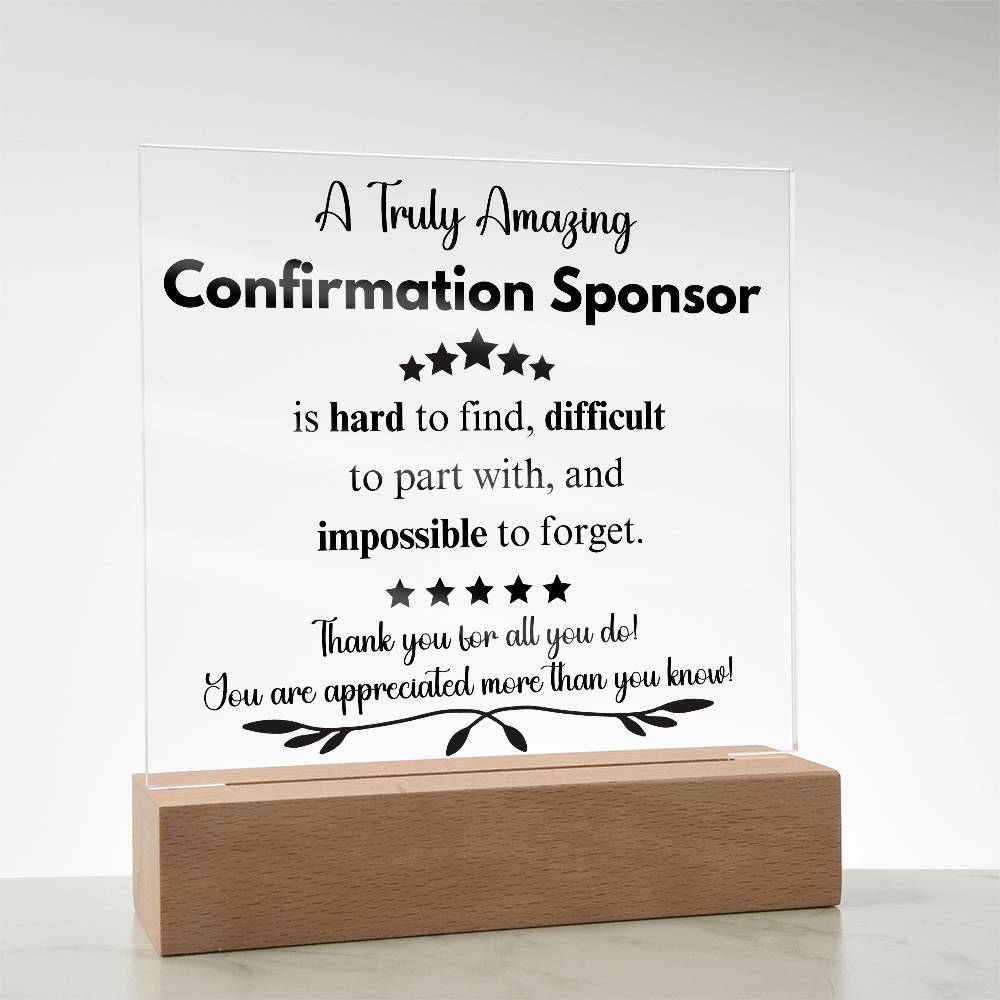 Personalized Confirmation Sponsor Gift - Acrylic Square Plaque