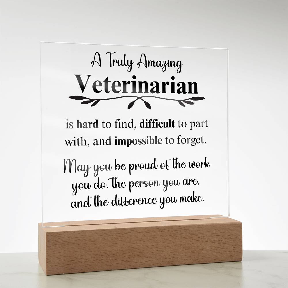 Personalized Veterinarian Gift - Acrylic Square Plaque